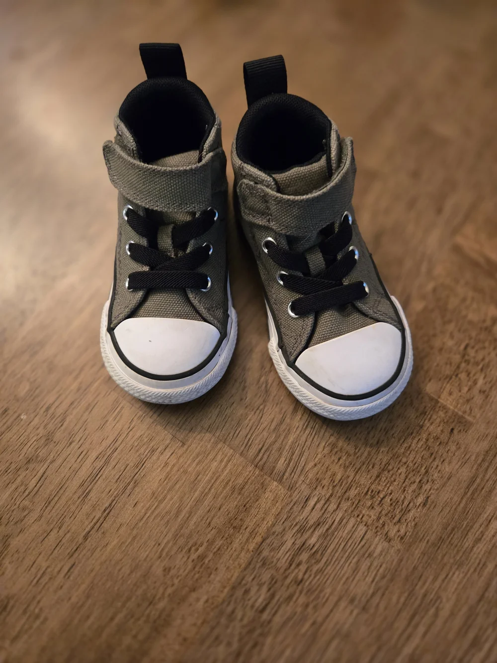 Converse Kids Olive Green High-Top Canvas Sneakers with Black Laces